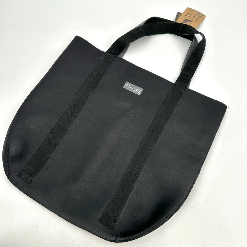 FITKICKS Everyday Tote Reversible Bag Neoprene Bag 2 Handle Black Gray -read